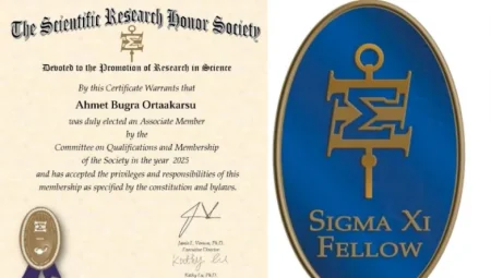 Kastamonulu Genç Araştırmacı Ahmet Buğra Ortaakarsu, Sigma Xi Üyeliğiyle Dünya Bilim Sahnesinde
